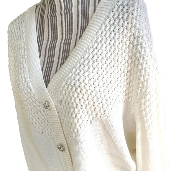 charter Club sweater, size PXL, slightly cropped, mixed textures, soft, cozy - Picture 4 of 8